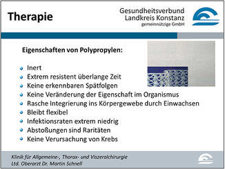 Abb. 4: Eigenschaften synthetischer Netze bei Therapie von Bauchwandbrüchen
