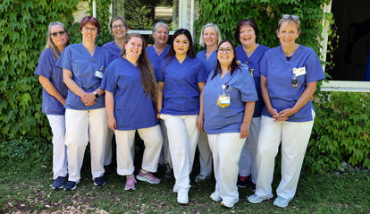 Von links: Stationsleitung Frau Wille mit Team (Bild: GLKN)