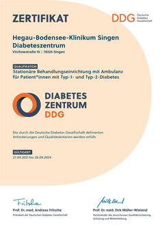 DGG-Zertifikat Diabeteszentrum Hegau-Bodensee