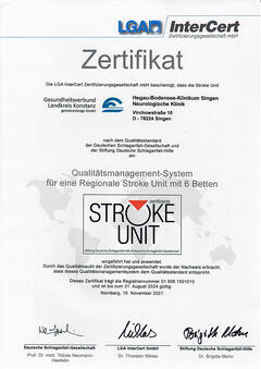 Zertifizierte Stroke Unit