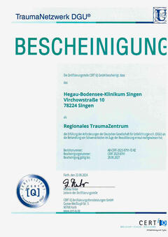 Zertifikat Traumazentrum