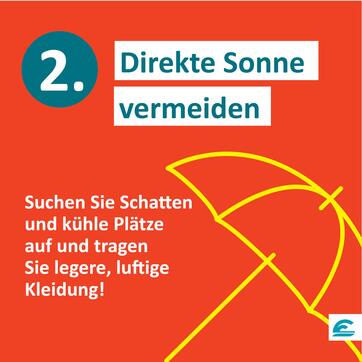 Direkte Sonne vermeiden