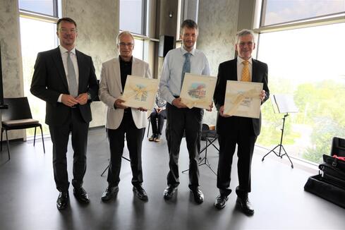 v.l.n.r.: GLKN Geschäftsführer Bernd Sieber, Dr. Thomas Hafner, Dr. Bernhard Ciolek und Dr. Alexander Thoma. Bild: Andrea Jagode