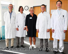 Freuen sich über die gelungene Rezertifizierung (v.l.n.r.): Prof. Dr. Matthias Gundlach, Dr. Wolfram Lucke, Anja Dürr-Pucher, Prof. Dr. Jan Harder und Dr. Jens Tonhauser (Bild: GLKN)